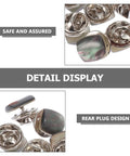 Detail display of twenty pack hidden shawl buttons and shirt safety clasps showing rear plug design and premium material.