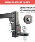 Adjustable Trailer Hitch Ball Mount For 2-Inch Receiver, 7500 Lbs Capacity, 9.5 Inch Drop And 8.25 Inch Rise with anti-loosening screw
