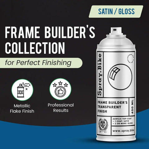 Spray.Bike Frame Builder's Transparent Finish - Clear Coat Spray Paint, 2pk, 400ml can displaying satin/gloss finish features.