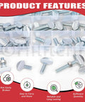 Tough As Nails Fifty Piece Full Thread Thumb Screws Five Sizes Quarter Twenty Carbon Steel Finger Tight Hardware Kit in storage box.