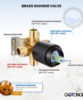 High Pressure Tub And Shower Faucet Set With 6 Modes ABS Handheld Spray Includes Valve Body And Trim Kit Oil Rubbed Bronze Brass Valve