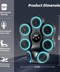 Interactive Music Boxing Trainer For Adults And Kids, Wall Mounted Electronic Punching Target, product dimensions shown