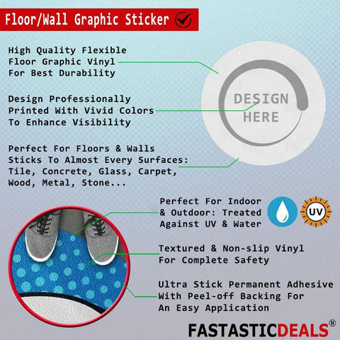 Stop That Tugger Now With These Heavy Duty Red Anti Slip Floor Decals Featuring Tough Round Vinyl Stickers For Warehouses And Factories To Boost Safety And Guide Forklifts Perfectly On Any Surface, showcasing a vibrant floor graphic sticker.