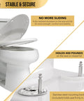 Heavy Duty White Elongated Toilet Seat Featuring Smooth Operator Slow Close Hinges That Never Slam Easy Wipe Clean Surfaces For Daily Grind Built Sick Strong Fits Any Universal Bowl Like A Charm with slip-resistant bumpers.