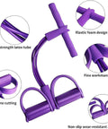 Purple six tube pedal resistance band with elastic tension rope for yoga style full body stretching and fat burning natural latex fitness gear