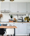 30 Pack Matte Black Cabinet Knobs And Drawer Pulls, Solid Zinc Alloy, 1.18 Inch Top Diameter, 0.5 Inch Base, 0.86 Inch Height, For Cabinets, Dressers And Closets, Durable Modern Hardware To Upgrade Your Cabinet Look on white kitchen cabinets