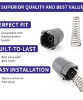 AGM73610701 Magnetic Washer Door Plunger And Spring Replacement Kit For Lg Kenmore High Efficiency Washers, includes two gray plastic parts and a metal spring.