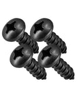 Black Oxidized 18-8 Stainless Steel License Plate Screws Pack Of 4 For Rustproof Security And Saltwater Resistance, close-up view