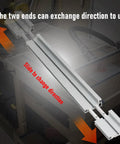Heavy Duty T Track Miter Gauge Fence With Smooth Telescoping Slider For Table And Router Saw aluminum build shows adjustable sliding design.