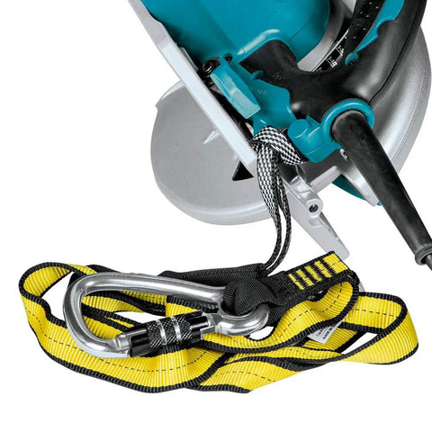 Beast Of A Lightweight Magnesium 7-1/4 Inch Circular Saw With 15 Amp Motor, 5,800 RPM, Built In LED Lights, safety harness attached
