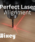 Drill Press Laser Crosshair Guide for Precise Drilling in your shop showcasing laser alignment on wood surface