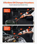 Straight Up No Drip Manual Fluid Extractor With A Legit 1500Cc Tank in use pulling and dispensing oil for vehicles