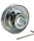 Workhorse Single Groove V Belt Pulley 3 Inch Outer Diameter 1 Inch Bore Carbon Steel Motor Pulley For A 4L 3L V Belts Zinc Plated 1020 Steel Comes With Keyseat And Mounting Screws