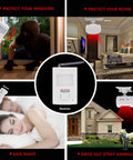 Wireless Dog Bark Alarm Motion Sensor Doorbell With PIR Body Detection for home protection, showing various use cases.