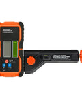 Universal Green and Red Rotary Laser Detector With Dual Sided LED Backlit Display IP54 Dust and Water Protection Fine and Coarse Modes For Precise Leveling And Quick Audible Visual Readouts Pro Grade Easy Read handheld detector with clamp