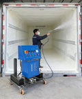 Top Tier Portable Polyurea And Polyurethane Spraying Machine For Efficient PU Foam Insulation Coating in action inside a truck.