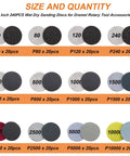 Pro Grade 1 Inch Sanding Discs And Drum Kit For Dremel Tools 279 PC Wet Dry Hook And Loop Sandpaper Set Grit Range 60 To 10000