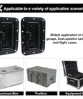 Two Pack 6.34 Inch Recessed Spring Loaded Chest Handles with Rubber Grip for Trunks, Crates and Storage Boxes Surface Mount Black Iron Anti Rust Coated Durable Hardware for Heavy Duty Use with Long Service Life.