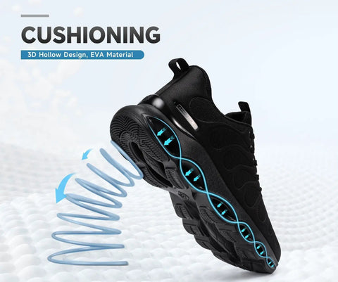 Lightweight Steel Toe Work Shoes For Men, Safety Sneakers Built To Handle The Grind With Cushioned EVA High Rebound Sole, Rugged Toe Protection