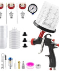 Premium Lvlp Air Spray Gun With 650 Ml Cup Spits Out A Pretty Dang Smooth Finish Using Low Volume High Efficiency Tech For Less Overspray On Auto Or Shop Work This Bad Boy Is A Total Game Changer with nozzle sizes and accessories.
