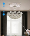 Heavy Duty Electric Chandelier Winch Hoist With Remote And Wall Switch Smooth Lifting System For Pendant Lights raising a crystal chandelier.