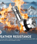 Two Pack CNC Aluminum Motorcycle Tire Valve Stems 90 Degree Air Stems Universal For Tubeless Tires shown with ice and fire.