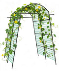 Tall Garden Arch Trellis For Climbing Plants Built Tough Heavy Duty Metal Tunnel Archway With Adjustable Base Width 87 Inch High