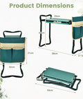 Product dimensions of Garden Kneeler And Seat Foldable Bench With EVA Foam Pad And Tool Pouch Outdoor Portable Stool Built To Handle 330 Lbs