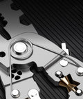 Close-up of Heavy Duty 12 in One Multi-Tool Wire Stripper For Car Wiring And Electric Jobs with ergonomic design and crimping feature.