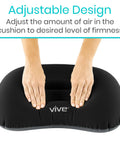 Vive Inflatable Lumbar Pillow For Car Office Airplane Travel Comfort adjustable design for personalized comfort and firmness.