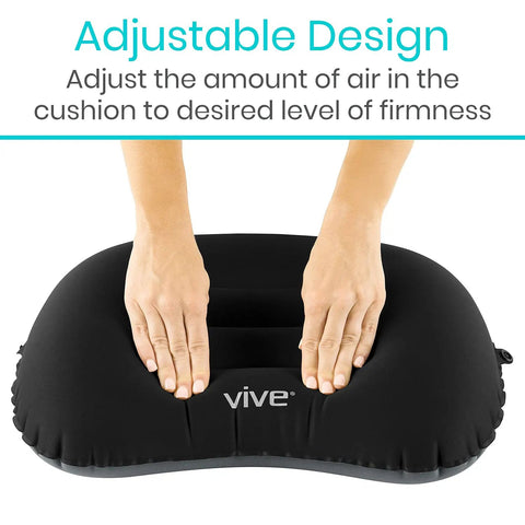 Vive Inflatable Lumbar Pillow For Car Office Airplane Travel Comfort adjustable design for personalized comfort and firmness.