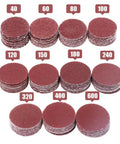110 Piece 1 Inch Sanding Disc Set with shank and backing pads 40 to 600 grit hook and loop abrasive kit for wood metal auto projects