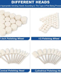 115 Piece Polishing Buffing Wheel Set For Dremel Tools 1 Eighth Inch Shank Pro Grade Wool Buffers For Metal Jewelry Wood Long Lasting