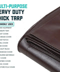 Heavy Duty 16 Mil Tarp Cover That Stands Up To Weather Waterproof And UV Resistant Poly Tarpaulin With Reinforced Edges