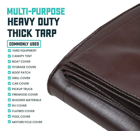 Heavy Duty 16 Mil Tarp Cover That Stands Up To Weather Waterproof And UV Resistant Poly Tarpaulin With Reinforced Edges