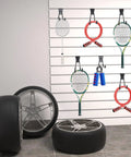 36 Piece Slatwall Hooks And Hangers Set With Heavy Duty Slat Wall Hooks And 4 Storage Straps For Garage Wall Organization