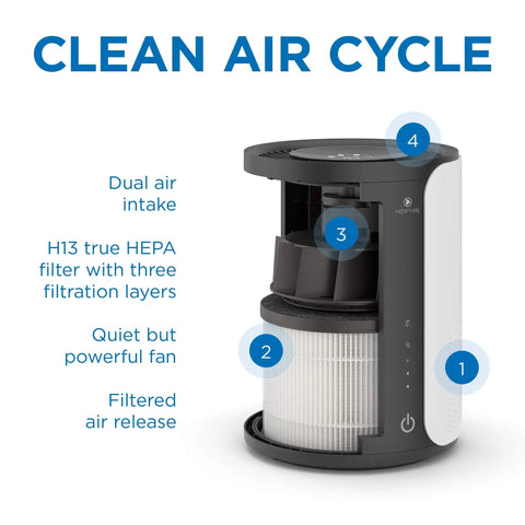 Replacement Filter For MA-22 Air Purifier 3 In 1 True HEPA H13 With Activated Carbon And Pre Filter for allergens, labeled parts.