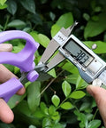 Purple Stainless Steel Pruning Shears For Garden Work Ergonomic Handles Lightweight Manual Scissors Measuring Blade Size