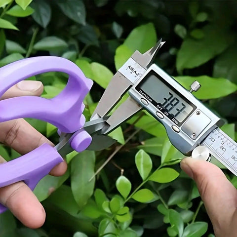 Purple Stainless Steel Pruning Shears For Garden Work Ergonomic Handles Lightweight Manual Scissors Measuring Blade Size