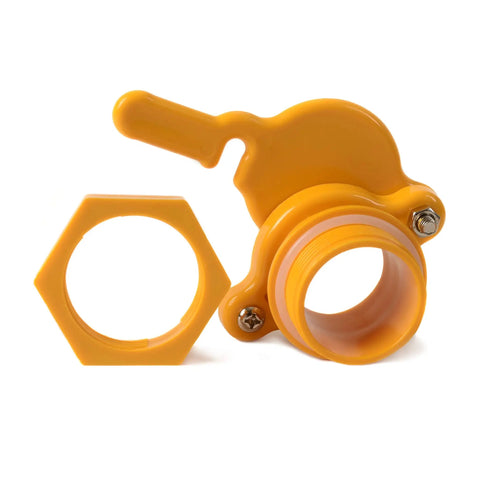 2 Pack Honey Gate Valve For 5 Gallon Buckets Durable Nylon Tap For Extractor Food Grade Honey Harvesting Valve With Stainless Wing Nuts Easy Use Yellow