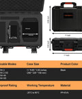 Waterproof Hard Drone Case With Custom Foam For DJI Mini 4K Mini 2 And Mini 2 SE Fly More Combo, size and dimensions shown