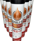 Pack of 10 tubes of Red High Temp No. 2 Lithium Complex Heavy Duty Grease for multi-purpose use, front view.