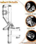 Twenty Four Piece Set Of Clear Flexible Plastic Valance Clips For Faux Wood Blinds and Hidden Groove Channels, detailed view of a single clip.