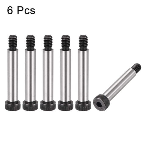 Alloy Steel Hex Socket Shoulder Bolts With 2 Inch Shoulder Length And 3/8 Inch Shoulder Diameter 5/16-18 UNC Thread 6 Pack shown