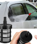 4 Pack Hose Filters For Water Pumps, 50 Mesh Stainless Steel Sediment Strainers beside car wash demonstration