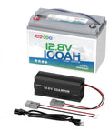 Bad Boy 12V 100Ah Lithium Iron Phosphate Battery Featuring Auto Heating Thermal BMS And Integrated 20A Smart Charger.