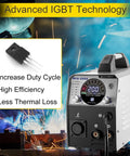 6 In 1 200 Amp MIG Welder With Flux Core TIG MMA Semi Auto Welding Machine shown with digital display and advanced IGBT technology.