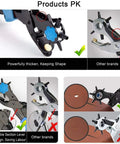 Comparison of Belt Hole Puncher With 240 Sets Of Leather Rivets showing different hole sizes and usage