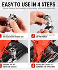 Four-step guide using Adjustable Universal Socket Wrench Tool 10mm to 19mm Range 3 8 Inch Drive Ratchet Adapter for Power Drill