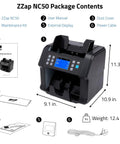 All In One Pro Grade Money Counter And Currency Detector That Handles Mixed And Single Denomination USD MXN CAD GBP EURO With Accessories